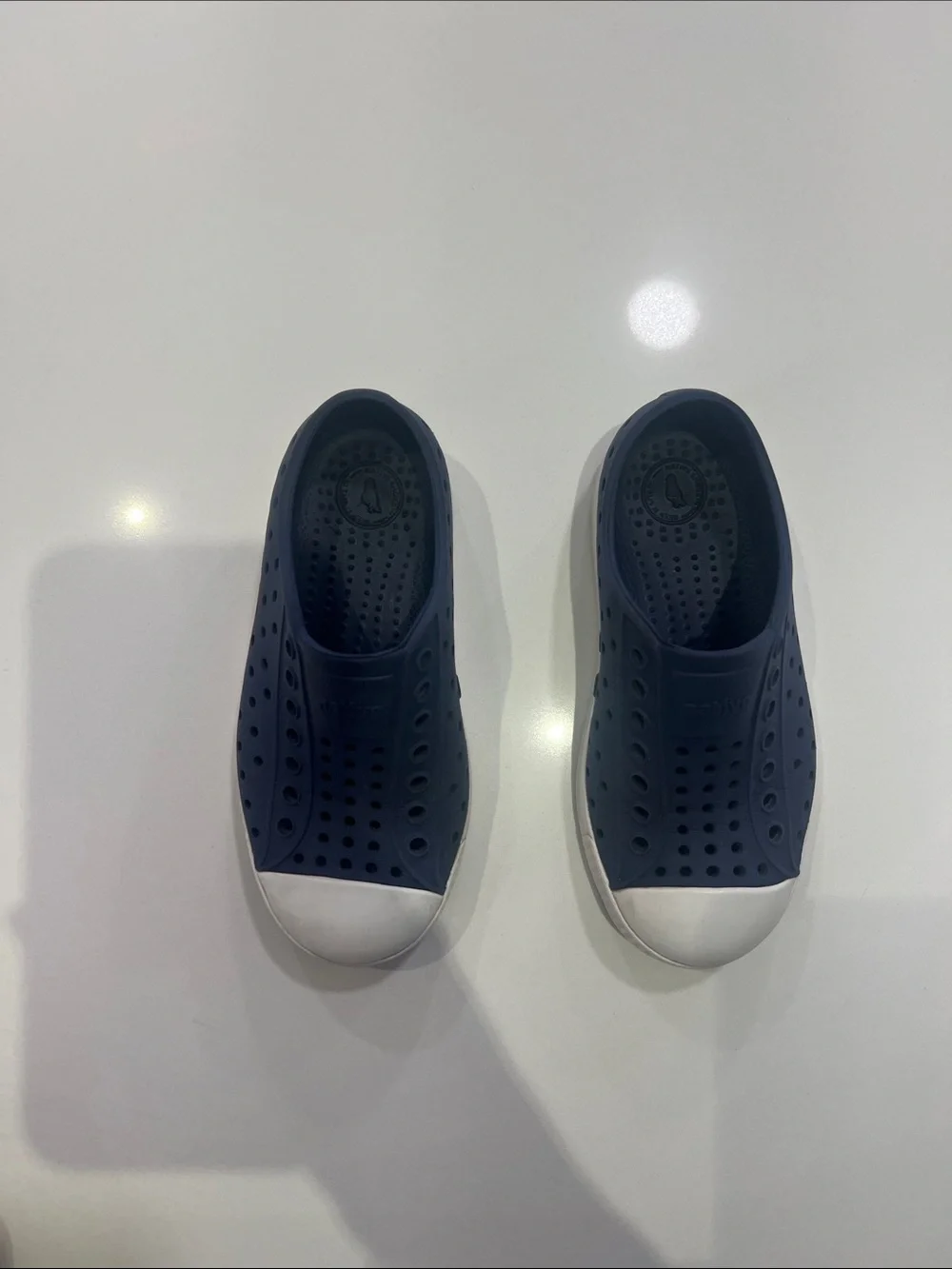 Native Shoes Kids Navy Water Slip-Ons with White Toe